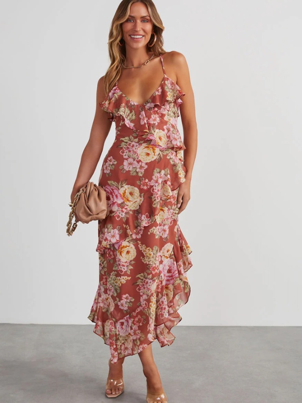 BRAND NEW Dress Forum Los Angeles Asymmetrical Rose Lace Up Dress